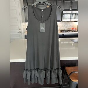 Black ruffle dress with pockets